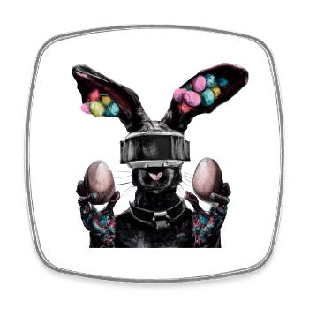 Pâques Hase_04 - Magnet carré - blanc - Devant