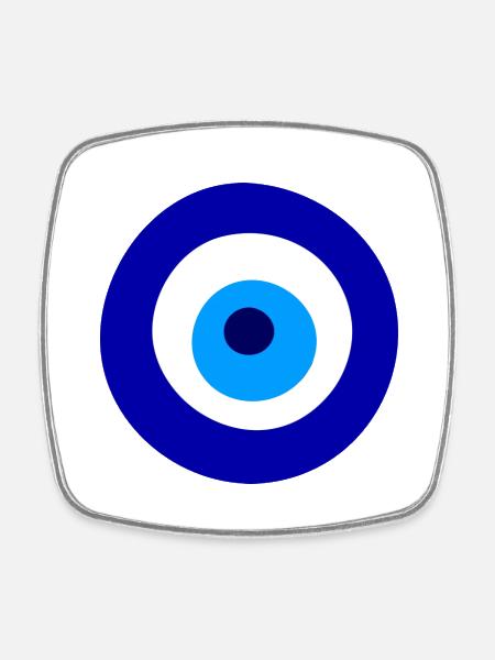 Nazar-Amulett - Viereckiger Kühlschrankmagnet - Weiß