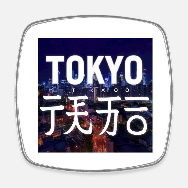 Tokyo - Magnet carré - blanc
