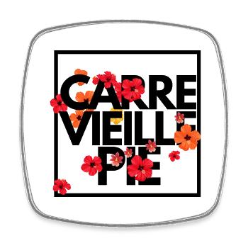Carré Vieille Pie cadeau femme - Magnet carré - blanc - Devant
