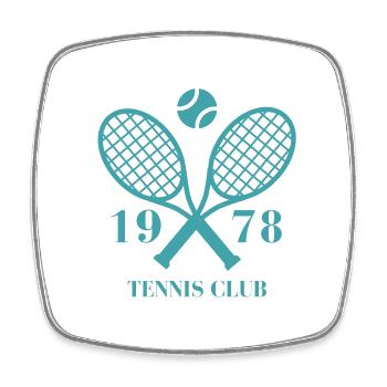 1978 tennis club - Magnet carré - blanc - Devant