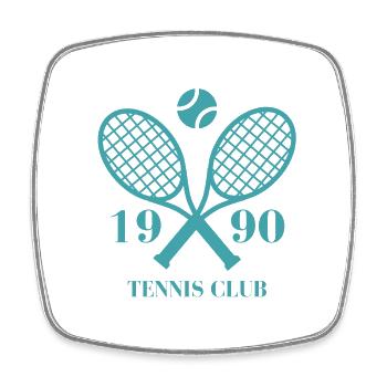 1990 tennis club - Magnet carré - blanc - Devant