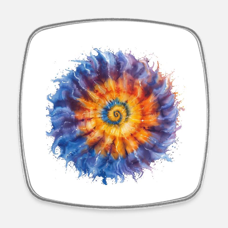 Batik-Hemd - Viereckiger Kühlschrankmagnet - Weiß
