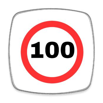 100 - Viereckiger Kühlschrankmagnet - Weiß - Vorne