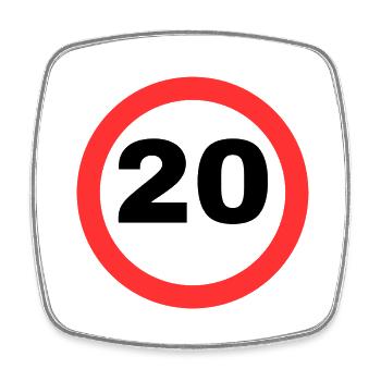 20 - Viereckiger Kühlschrankmagnet - Weiß - Vorne