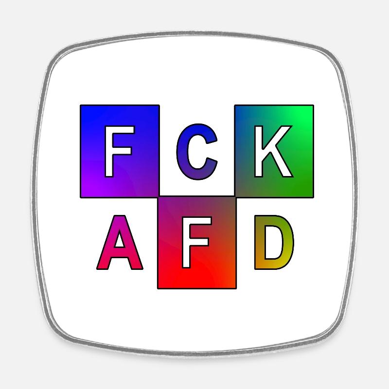 FCK AFD - Viereckiger Kühlschrankmagnet - Weiß