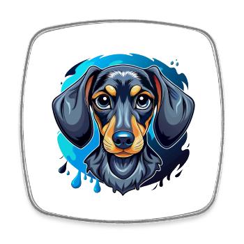 dachshund - Square fridge magnet - white - Front
