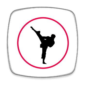 karate logo - Viereckiger Kühlschrankmagnet - Weiß - Vorne
