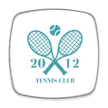 2012 tennis club - Magnet carré - blanc - Devant