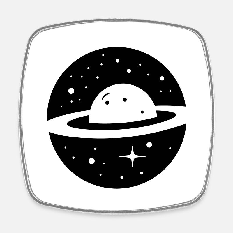 Planet - Viereckiger Kühlschrankmagnet - Weiß