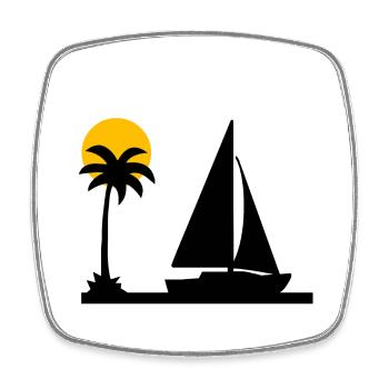 Sail - Square fridge magnet - white - Front