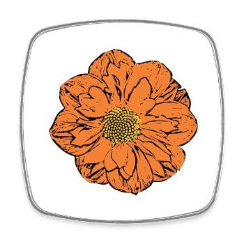 Fleur cadeau - Magnet carré - blanc - Devant