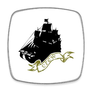 pirate ship - Square fridge magnet - white - Front