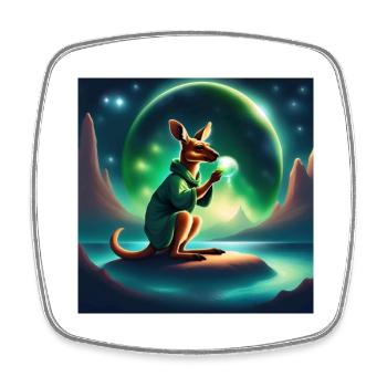 Pakkunes 🌙🌙🌙 - Viereckiger Kühlschrankmagnet - Weiß - Vorne