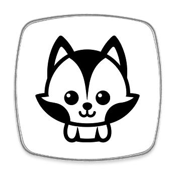 Fox - Square fridge magnet - white - Front