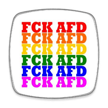 Fck afd - Viereckiger Kühlschrankmagnet - Weiß - Vorne