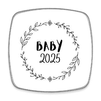 BABY 2025 - Viereckiger Kühlschrankmagnet - Weiß - Vorne