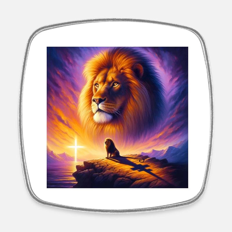 Puissant Lion de Juda 2 - Magnet carré - blanc