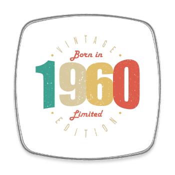 1960 Vintage Anniversaire Rétro Cadeau 1960 - Magnet carré - blanc - Devant