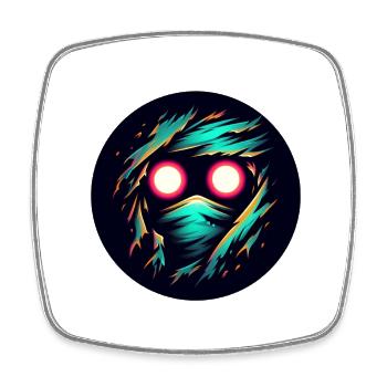 Glowing Observer - Square fridge magnet - white - Front