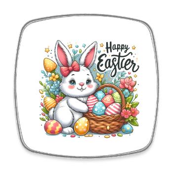 Happy Easter - Viereckiger Kühlschrankmagnet - Weiß - Vorne
