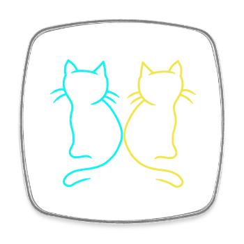 Cat cats Ukraine pets animal protection - Square fridge magnet - white - Front
