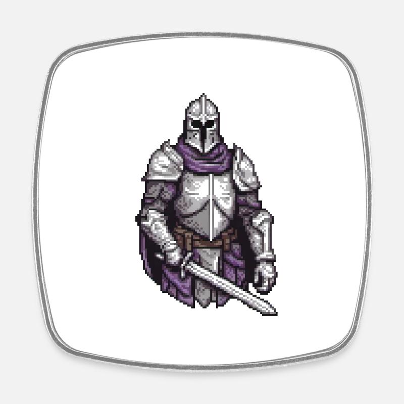 Pixel Paladin Valor - Square fridge magnet - white