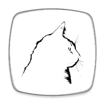 Cat, Cat Motif - Square fridge magnet - white - Front