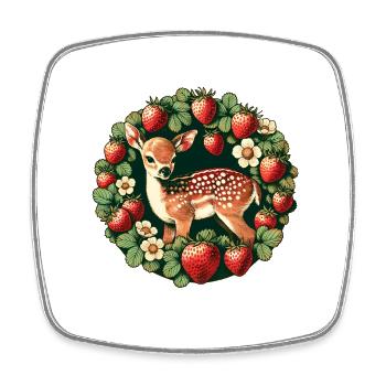 Rehbrauner Frühling - Viereckiger Kühlschrankmagnet - Weiß - Vorne