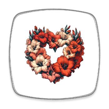 Fleurs de glaïeul - Magnet carré - blanc - Devant
