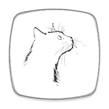 Katze, katzenmotiv, süße, geschenk, geschenkideen - Viereckiger Kühlschrankmagnet - Weiß - Vorne