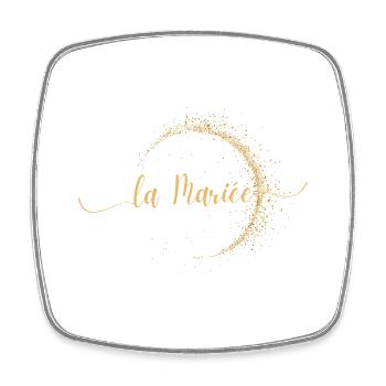 La mariée golden-idée cadeau Evjf - Magnet carré - blanc - Devant