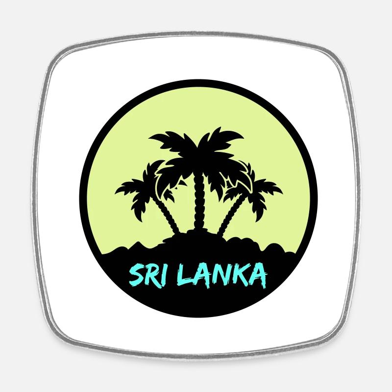 Sri Lanka - Magnet carré - blanc