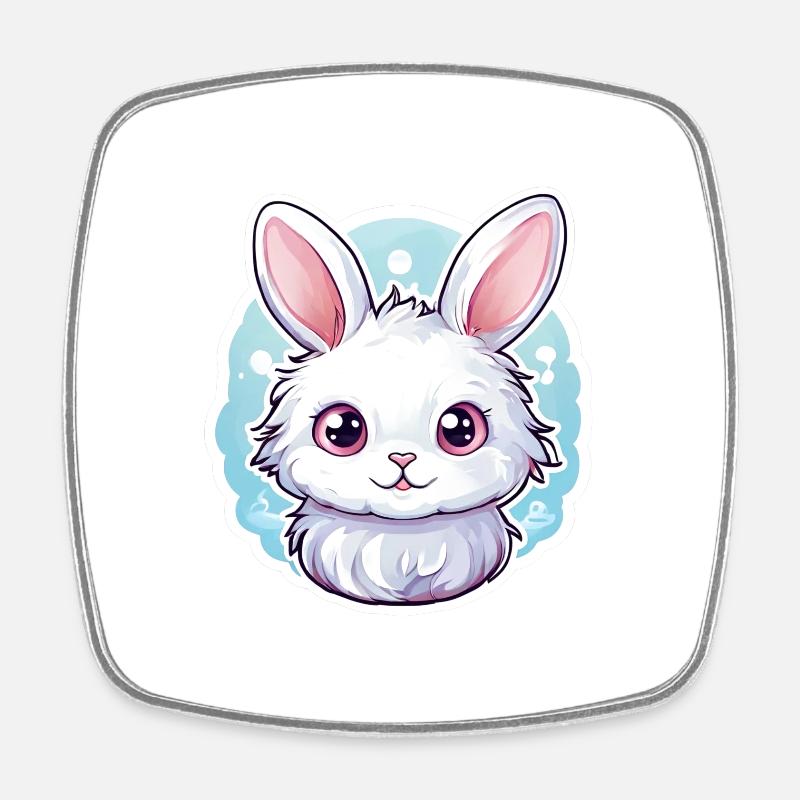lapin de Pâques mignon - Magnet carré - blanc