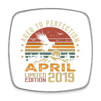 Incomparable since April 2019 Anniversary Gift - Square fridge magnet - white - Front