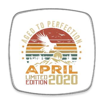 Unvergleichlich seit April 2020 Jubiläumsgeschenk - Viereckiger Kühlschrankmagnet - Weiß - Vorne