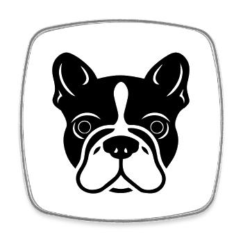 Französische Bulldogge - Viereckiger Kühlschrankmagnet - Weiß - Vorne