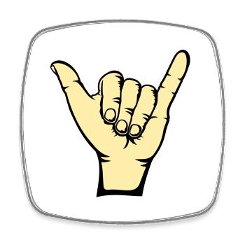 Surfen Symbol Hand - Viereckiger Kühlschrankmagnet - Weiß - Vorne
