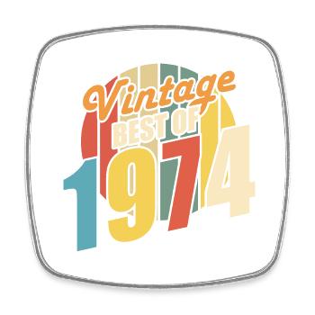 Vintage 1974 meilleur de 1974 - annif 50 ans - Magnet carré - blanc - Devant