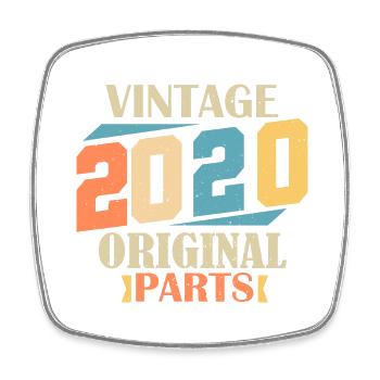 Monat 2020. Geburtstagsgeschenk 2020. 4-jährige Geburt - Viereckiger Kühlschrankmagnet - Weiß - Vorne