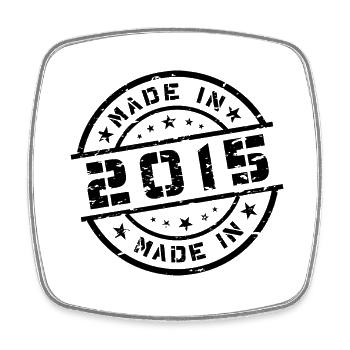 Année de naissance Anniversaire Né en - Fabriqué en 2015 - Magnet carré - blanc - Devant