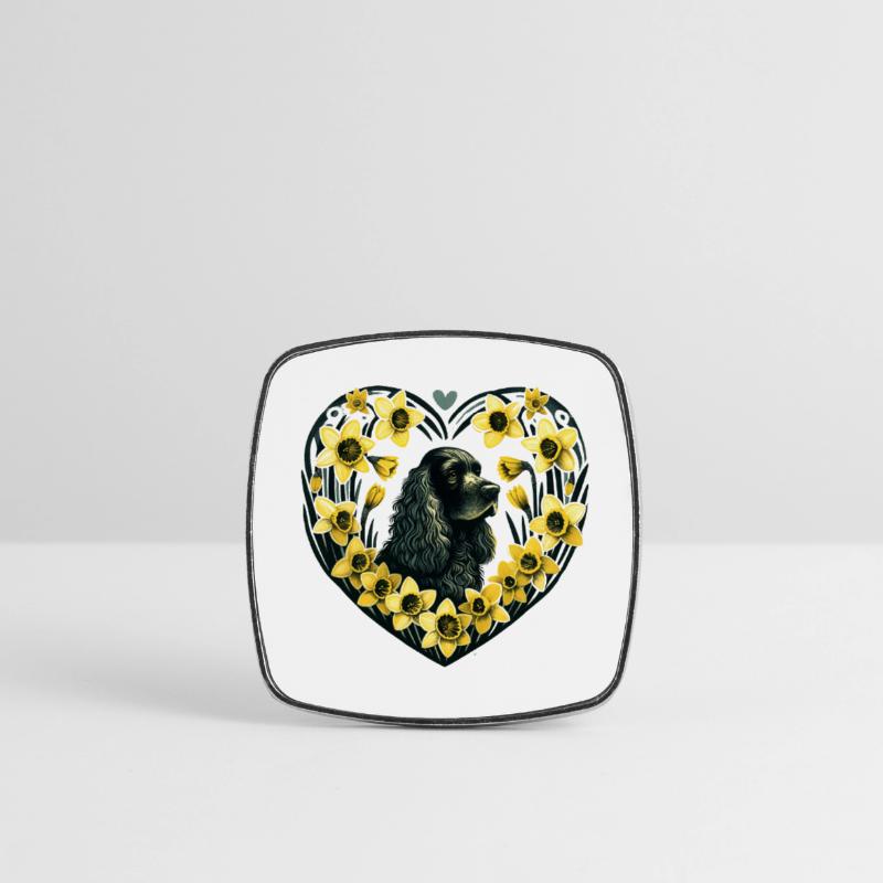Black Cocker Spaniel Square fridge magnet