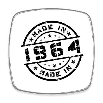 Année de naissance Anniversaire Né(e) en 1964 - Magnet carré - blanc - Devant