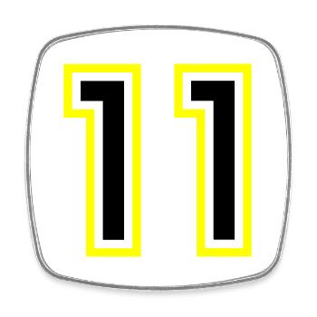 11 Number College - Square fridge magnet - white - Front