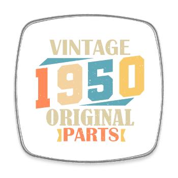 Mois 1950. Cadeau d'anniversaire 1950. 74 ans Birt - Magnet carré - blanc - Devant
