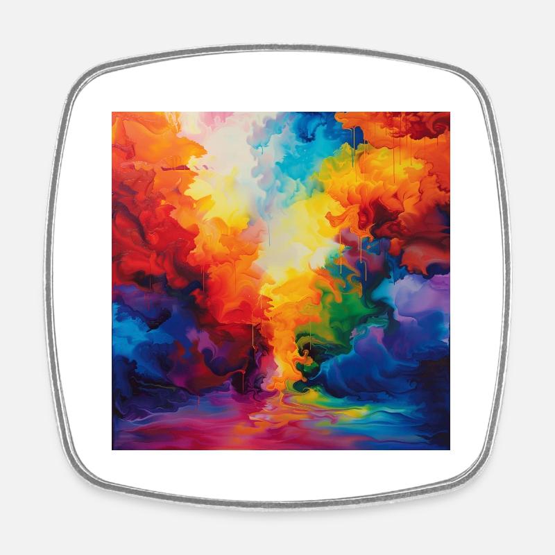 Colorful Mitta - Square fridge magnet - white