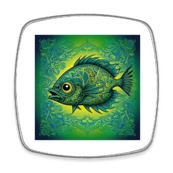 Einzigartiger Fisch - Viereckiger Kühlschrankmagnet - Weiß - Vorne