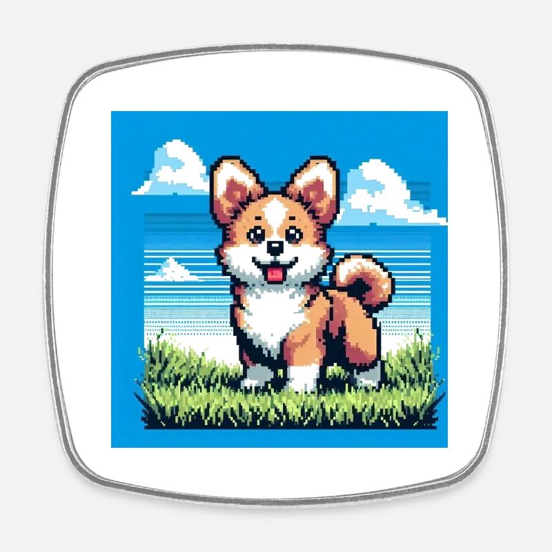 Funny dog - Square fridge magnet - white