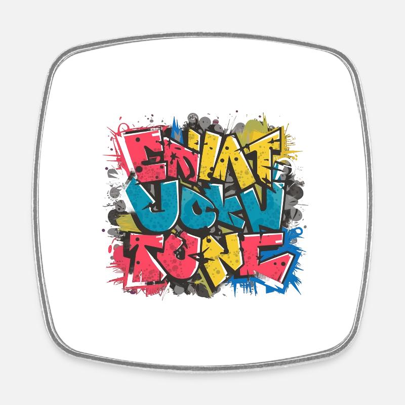 Graffiti - Square fridge magnet - white