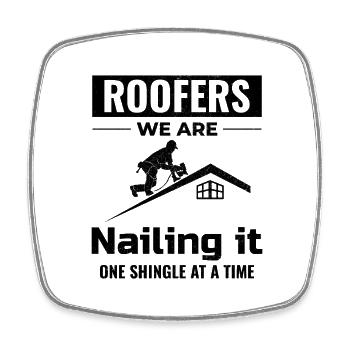Roofer Roofing Roof Repair Mechanic Contractor - Square fridge magnet - white - Front